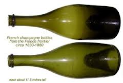 19th century French champagne bottles showing the depth of the 'punt' 